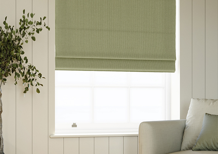 Montierre Stripe, Rainwashed Green - Roman Blind - Image 5